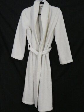GAP White Cozy Sherpa Plush Fleece Shawl Collar Robe - Size Small